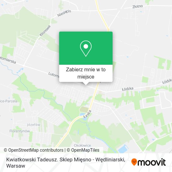 Mapa Kwiatkowski Tadeusz. Sklep Mięsno - Wędliniarski