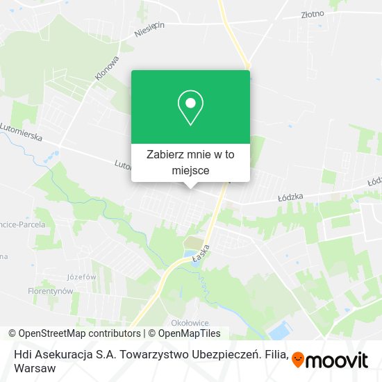 Mapa Hdi Asekuracja S.A. Towarzystwo Ubezpieczeń. Filia