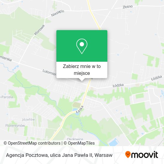 Mapa Agencja Pocztowa, ulica Jana Pawła II