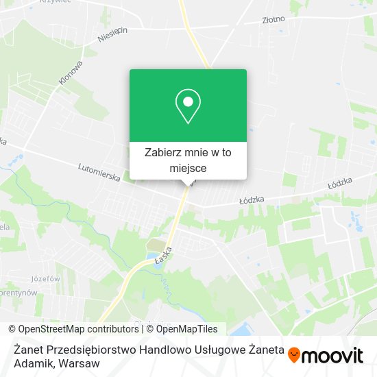 Mapa Żanet Przedsiębiorstwo Handlowo Usługowe Żaneta Adamik