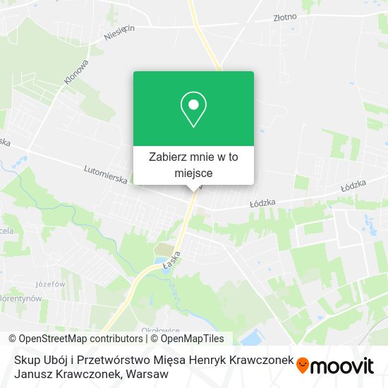 Mapa Skup Ubój i Przetwórstwo Mięsa Henryk Krawczonek Janusz Krawczonek