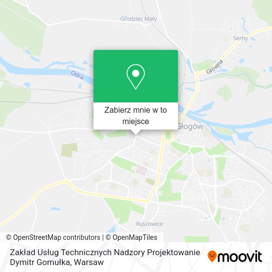 Mapa Zakład Usług Technicznych Nadzory Projektowanie Dymitr Gomułka