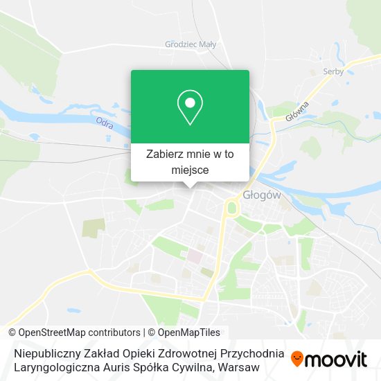 Mapa Niepubliczny Zakład Opieki Zdrowotnej Przychodnia Laryngologiczna Auris Spółka Cywilna