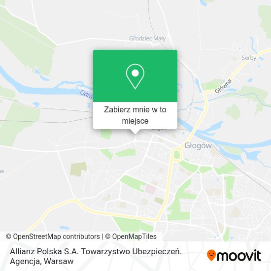 Mapa Allianz Polska S.A. Towarzystwo Ubezpieczeń. Agencja