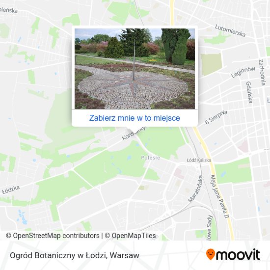 Mapa Ogród Botaniczny w Łodzi