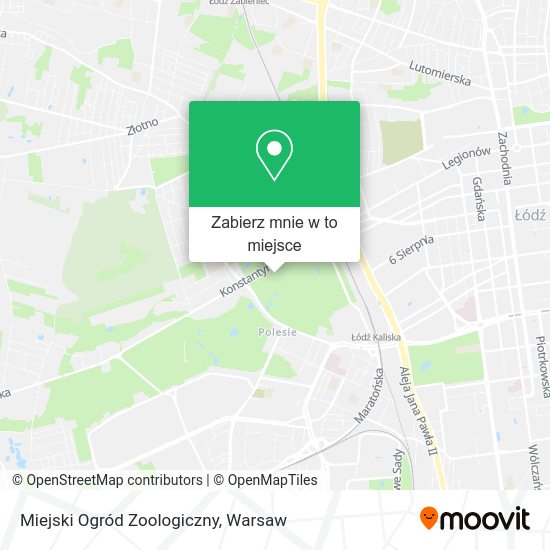 Mapa Miejski Ogród Zoologiczny