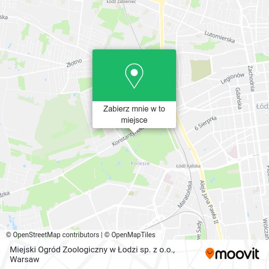 Mapa Miejski Ogród Zoologiczny w Łodzi sp. z o.o.