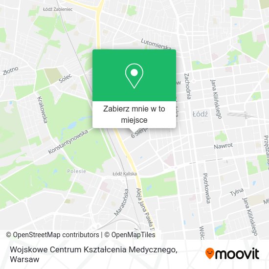 Mapa Wojskowe Centrum Kształcenia Medycznego