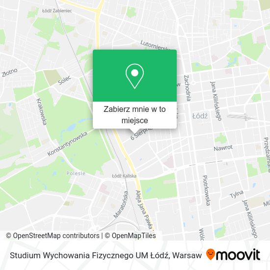 Mapa Studium Wychowania Fizycznego UM Łódź