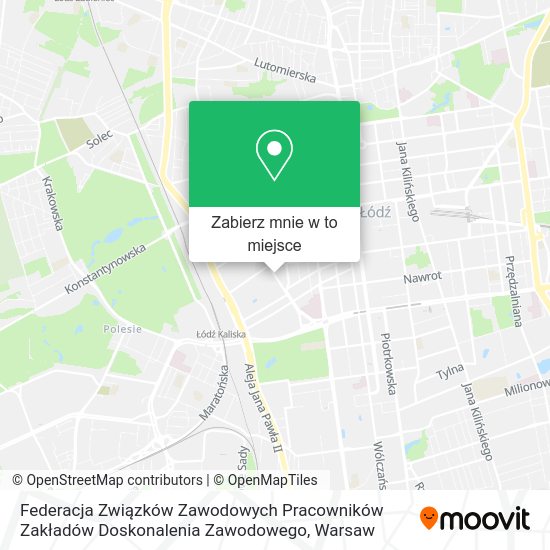 Mapa Federacja Związków Zawodowych Pracowników Zakładów Doskonalenia Zawodowego