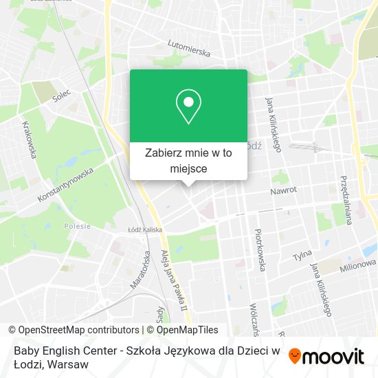 Mapa Baby English Center - Szkoła Językowa dla Dzieci w Łodzi