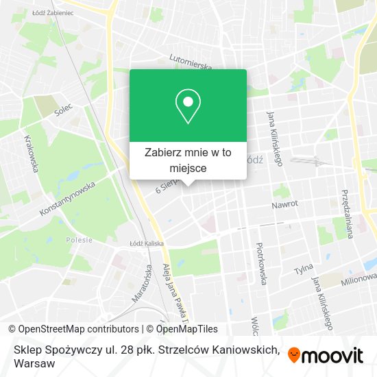 Mapa Sklep Spożywczy ul. 28 płk. Strzelców Kaniowskich