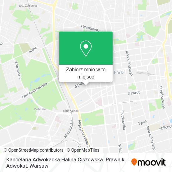 Mapa Kancelaria Adwokacka Halina Ciszewska. Prawnik, Adwokat