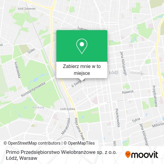 Mapa Primo Przedsiębiorstwo Wielobranżowe sp. z o.o. Łódź