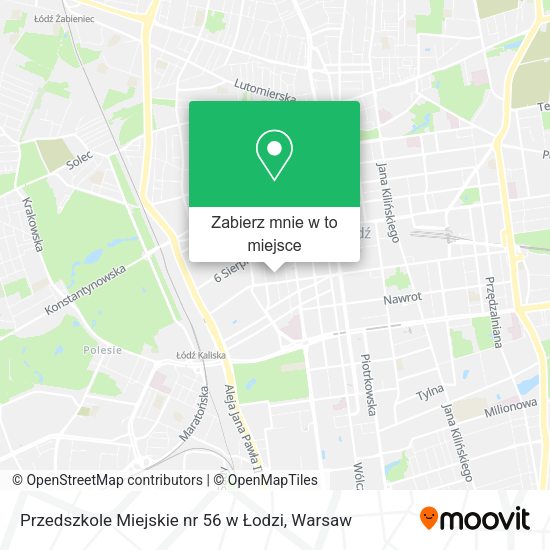 Mapa Przedszkole Miejskie nr 56 w Łodzi