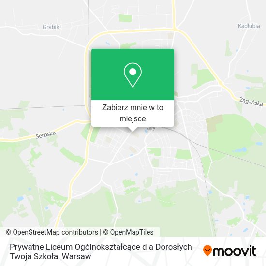 Mapa Prywatne Liceum Ogólnokształcące dla Dorosłych Twoja Szkoła