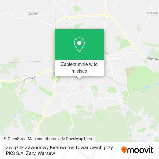 Mapa Związek Zawodowy Kierowców Towarowych przy PKS S.A. Żary