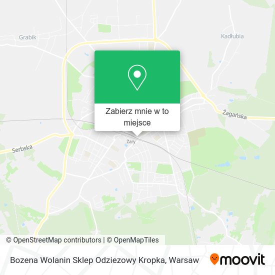 Mapa Bozena Wolanin Sklep Odziezowy Kropka