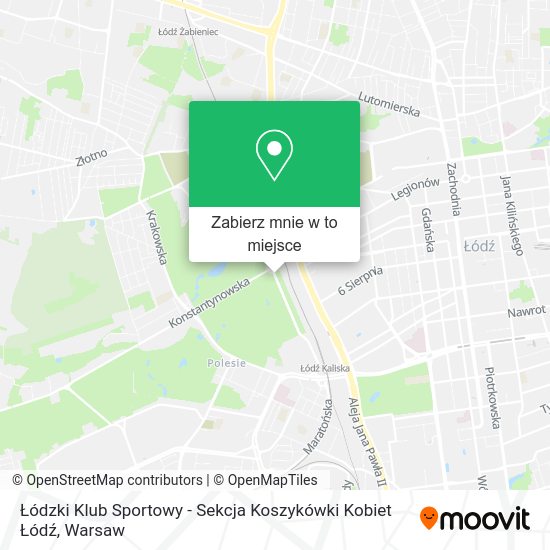 Mapa Łódzki Klub Sportowy - Sekcja Koszykówki Kobiet Łódź