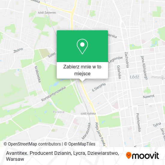 Mapa Avantitex. Producent Dzianin, Lycra, Dziewiarstwo