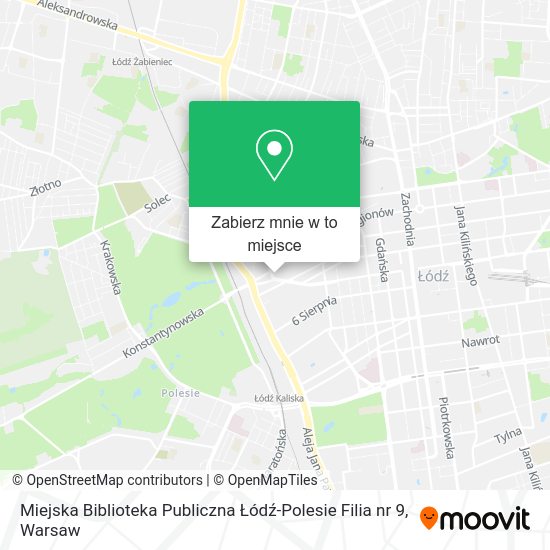 Mapa Miejska Biblioteka Publiczna Łódź-Polesie Filia nr 9