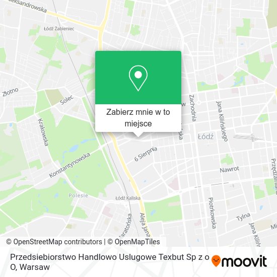 Mapa Przedsiebiorstwo Handlowo Uslugowe Texbut Sp z o O