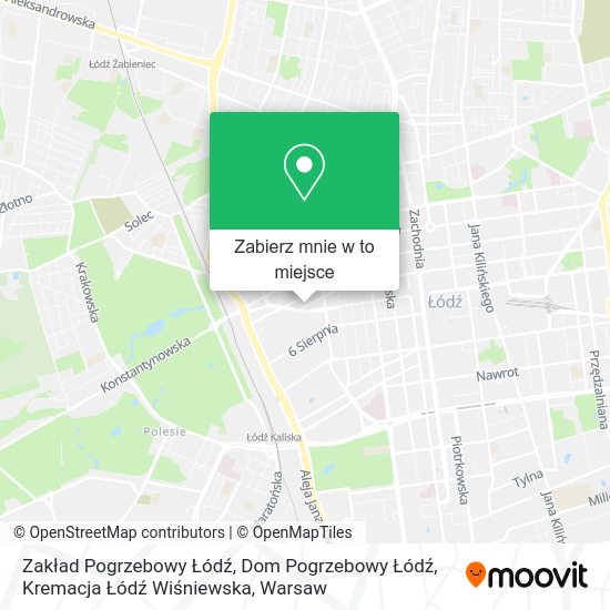 Mapa Zakład Pogrzebowy Łódź, Dom Pogrzebowy Łódź, Kremacja Łódź Wiśniewska