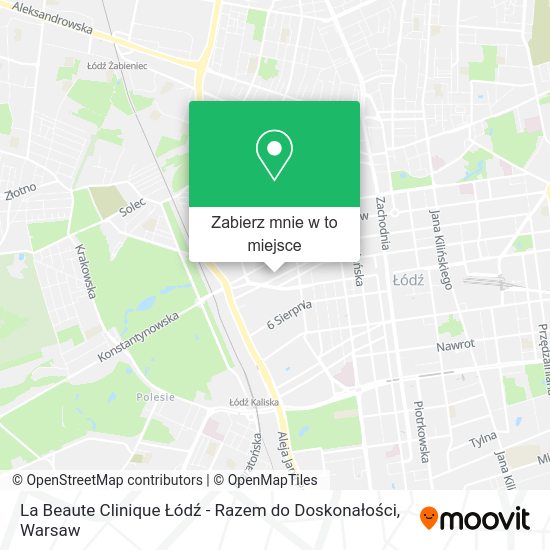 Mapa La Beaute Clinique Łódź - Razem do Doskonałości