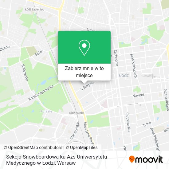 Mapa Sekcja Snowboardowa ku Azs Uniwersytetu Medycznego w Łodzi