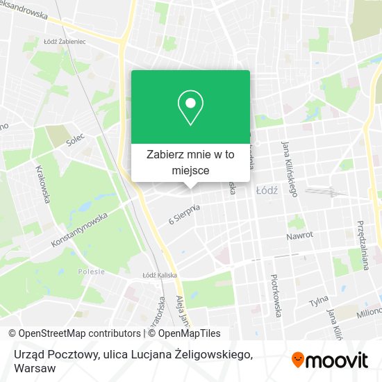 Mapa Urząd Pocztowy, ulica Lucjana Żeligowskiego