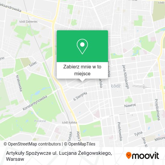 Mapa Artykuły Spożywcze ul. Lucjana Żeligowskiego