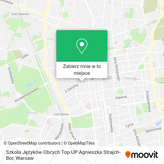 Mapa Szkoła Języków Obcych Top-UP Agnieszka Strajch-Bor