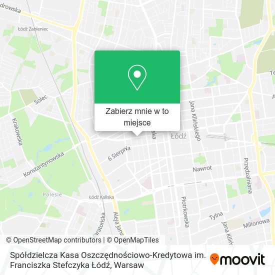 Mapa Spółdzielcza Kasa Oszczędnościowo-Kredytowa im. Franciszka Stefczyka Łódź