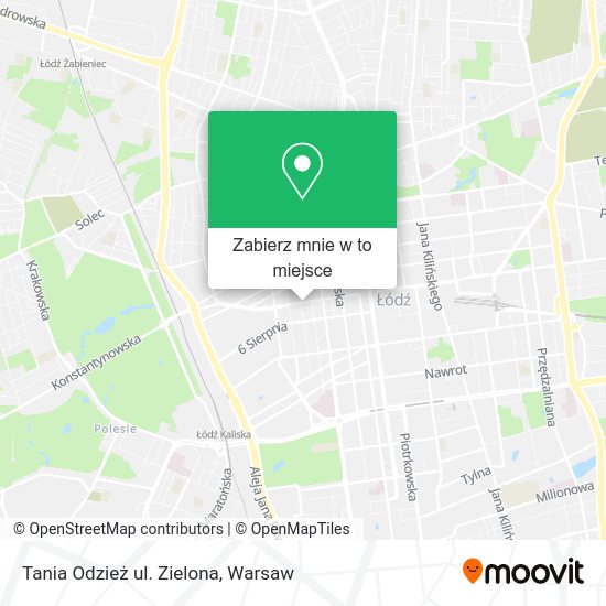 Mapa Tania Odzież ul. Zielona