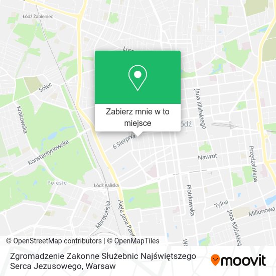 Mapa Zgromadzenie Zakonne Służebnic Najświętszego Serca Jezusowego