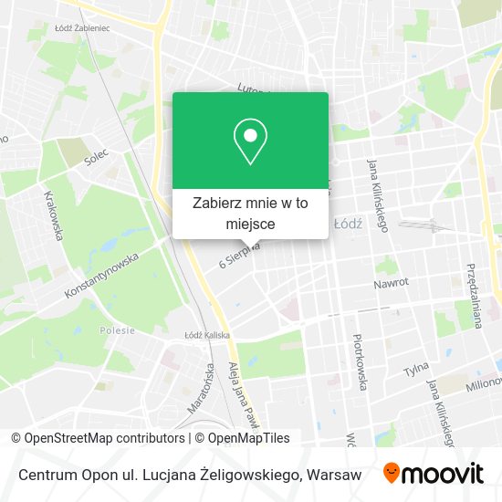 Mapa Centrum Opon ul. Lucjana Żeligowskiego