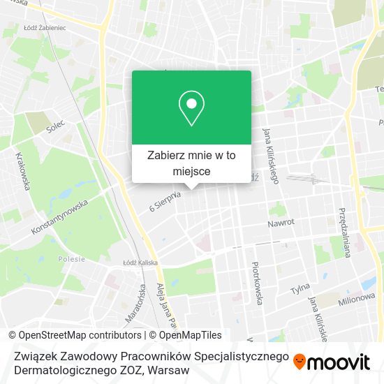 Mapa Związek Zawodowy Pracowników Specjalistycznego Dermatologicznego ZOZ