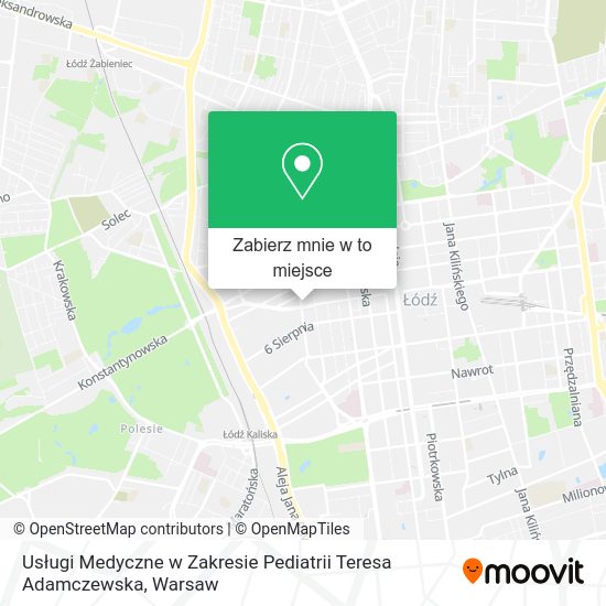 Mapa Usługi Medyczne w Zakresie Pediatrii Teresa Adamczewska