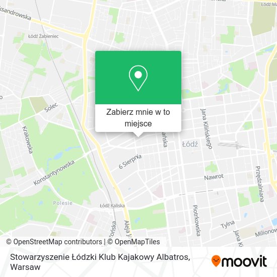 Mapa Stowarzyszenie Łódzki Klub Kajakowy Albatros