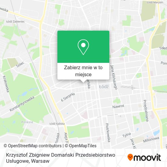 Mapa Krzysztof Zbigniew Domański Przedsiebiorstwo Usługowe