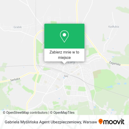 Mapa Gabriela Myślińska Agent Ubezpieczeniowy