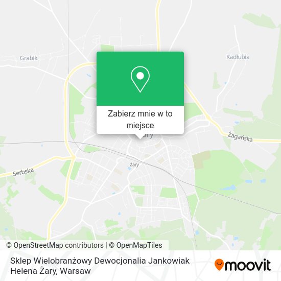 Mapa Sklep Wielobranżowy Dewocjonalia Jankowiak Helena Żary