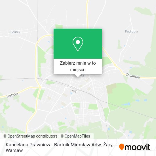 Mapa Kancelaria Prawnicza. Bartnik Mirosław Adw. Żary