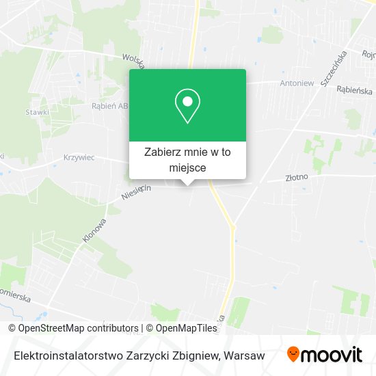 Mapa Elektroinstalatorstwo Zarzycki Zbigniew