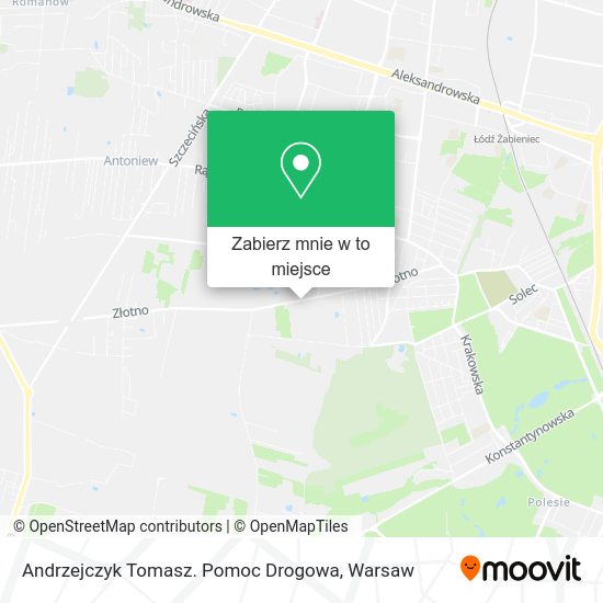 Mapa Andrzejczyk Tomasz. Pomoc Drogowa