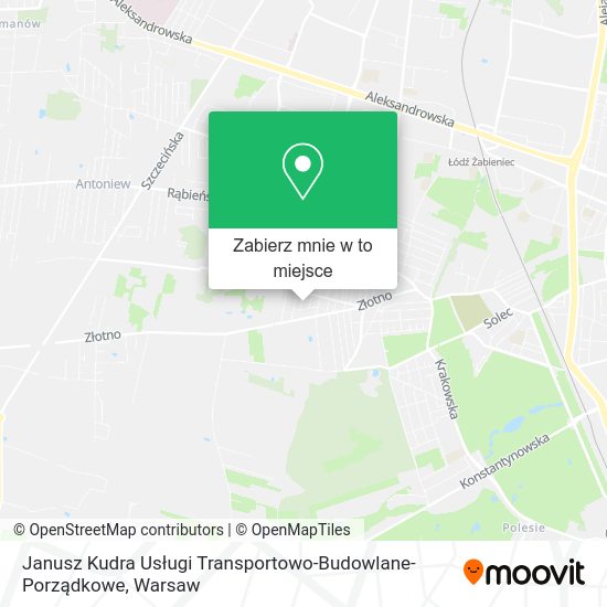 Mapa Janusz Kudra Usługi Transportowo-Budowlane-Porządkowe