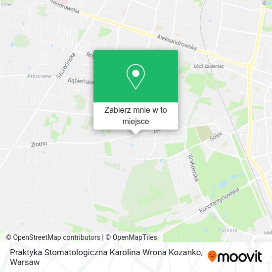 Mapa Praktyka Stomatologiczna Karolina Wrona Kozanko