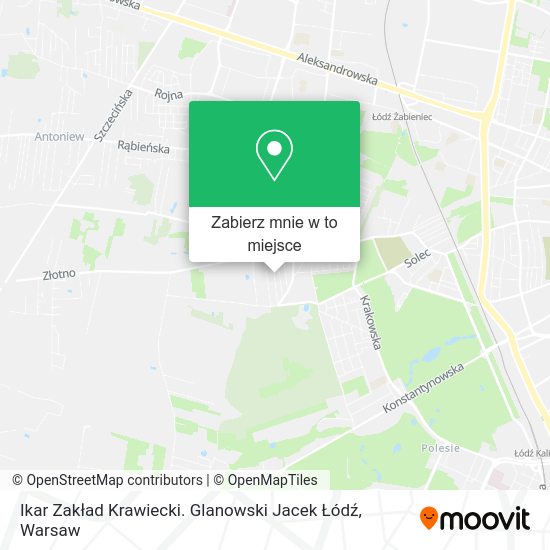 Mapa Ikar Zakład Krawiecki. Glanowski Jacek Łódź