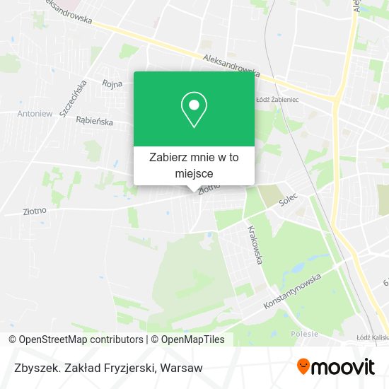 Mapa Zbyszek. Zakład Fryzjerski