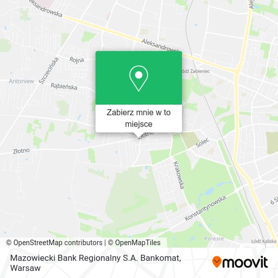 Mapa Mazowiecki Bank Regionalny S.A. Bankomat